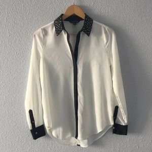 Rock & Republic white and black button down.